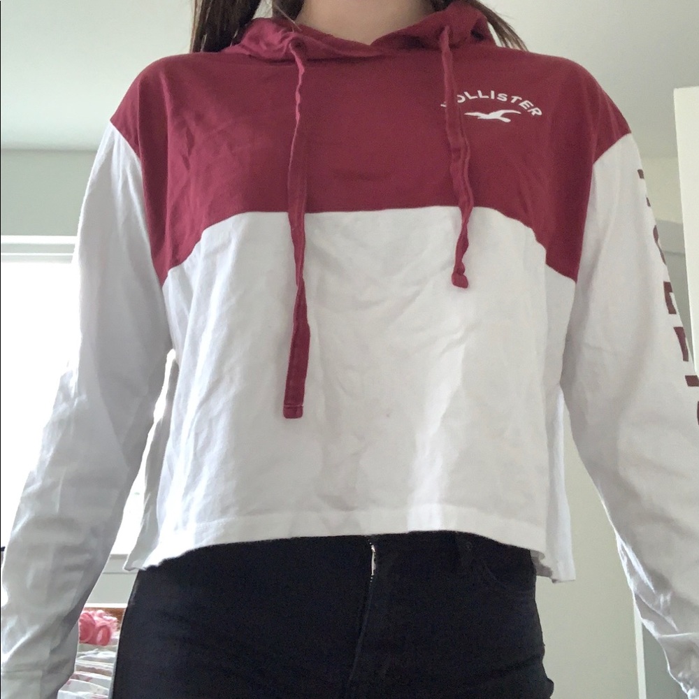 Hollister color block hoodie T long sleeve. Used